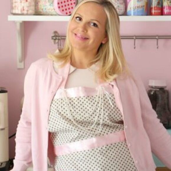 Apron Shabby Chic Polka Dot W/Faux Beads - Picture 6 of 6